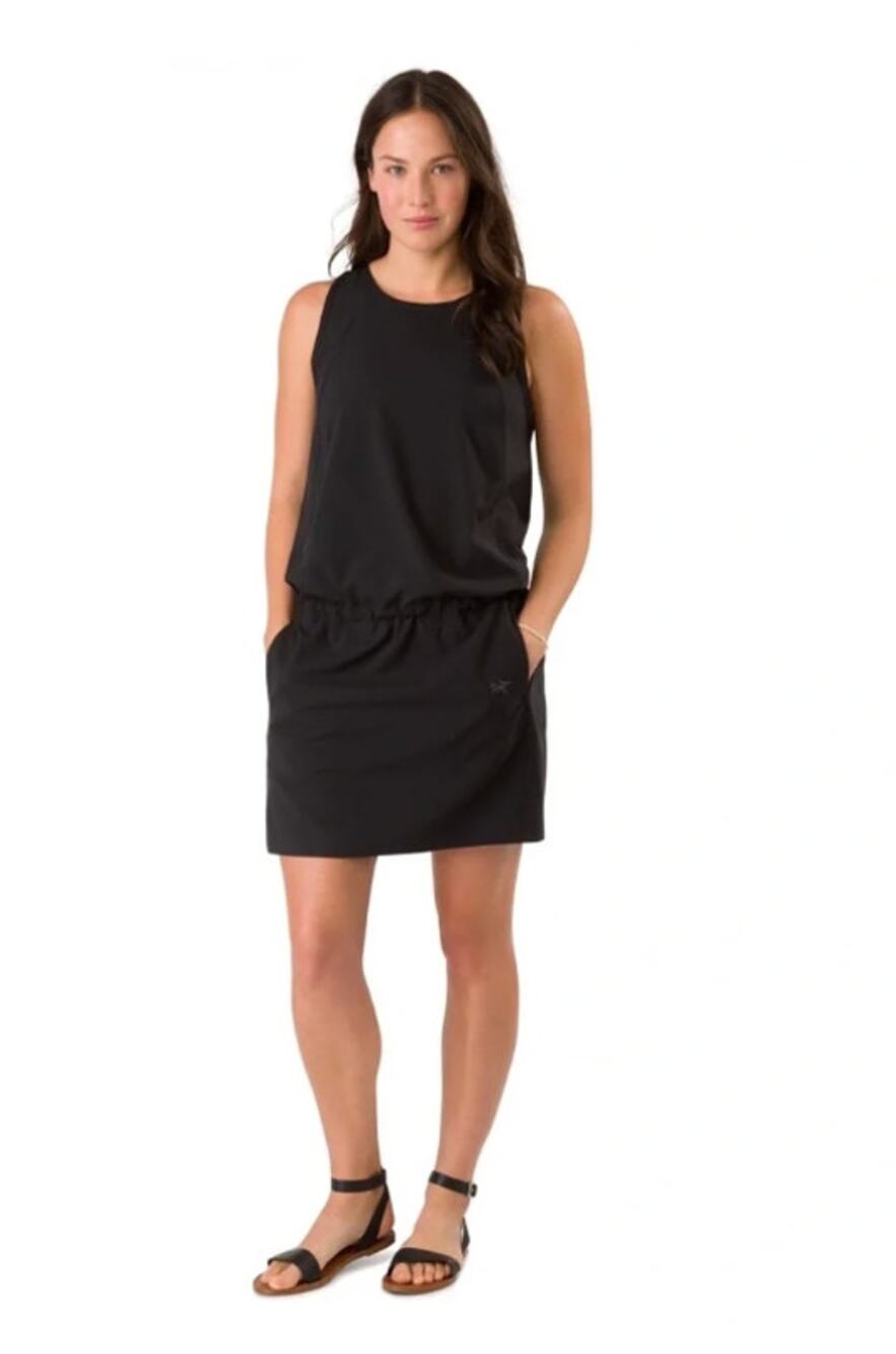 Arc’teryx Contenta Dress Women’s 23065 Black Sleeveless Travel Dress Large
